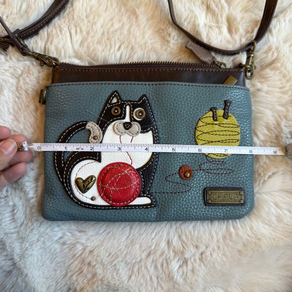 Chala Mini Crossbody Bag Fat Fat Embroidered Stitched Design Adjustable Strap - Picture 8 of 8